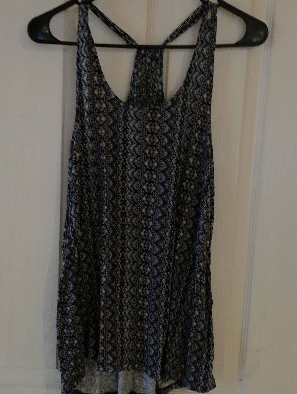 Sleeveless Navy Patterned Women’s Tank Top